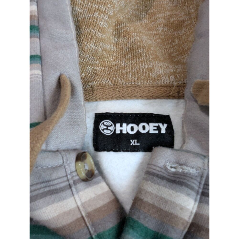 Hooey Striped Plush Sherpa Fleece Pullover Hoodie Tan Western Serape Ladies XL - Picture 7 of 10